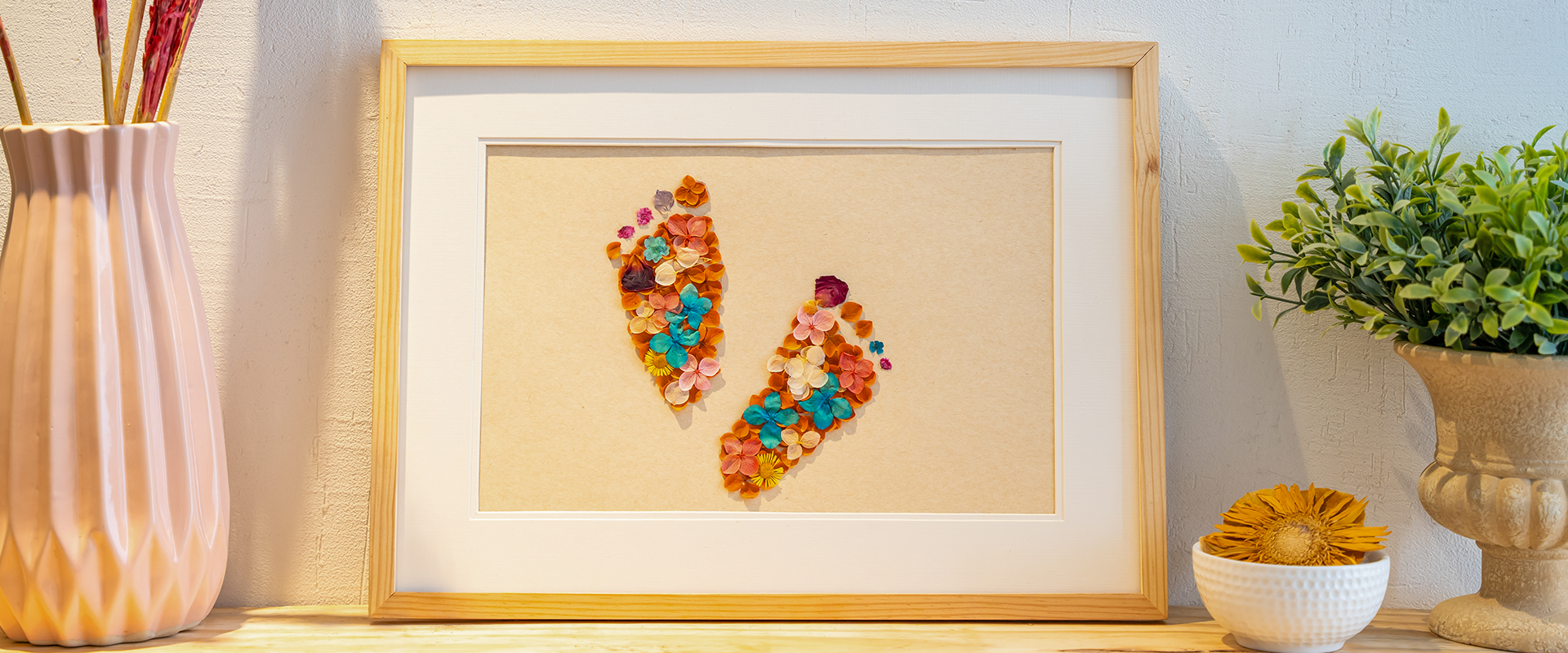Baby Shower Keepsakes & Baby Footprint in Florals