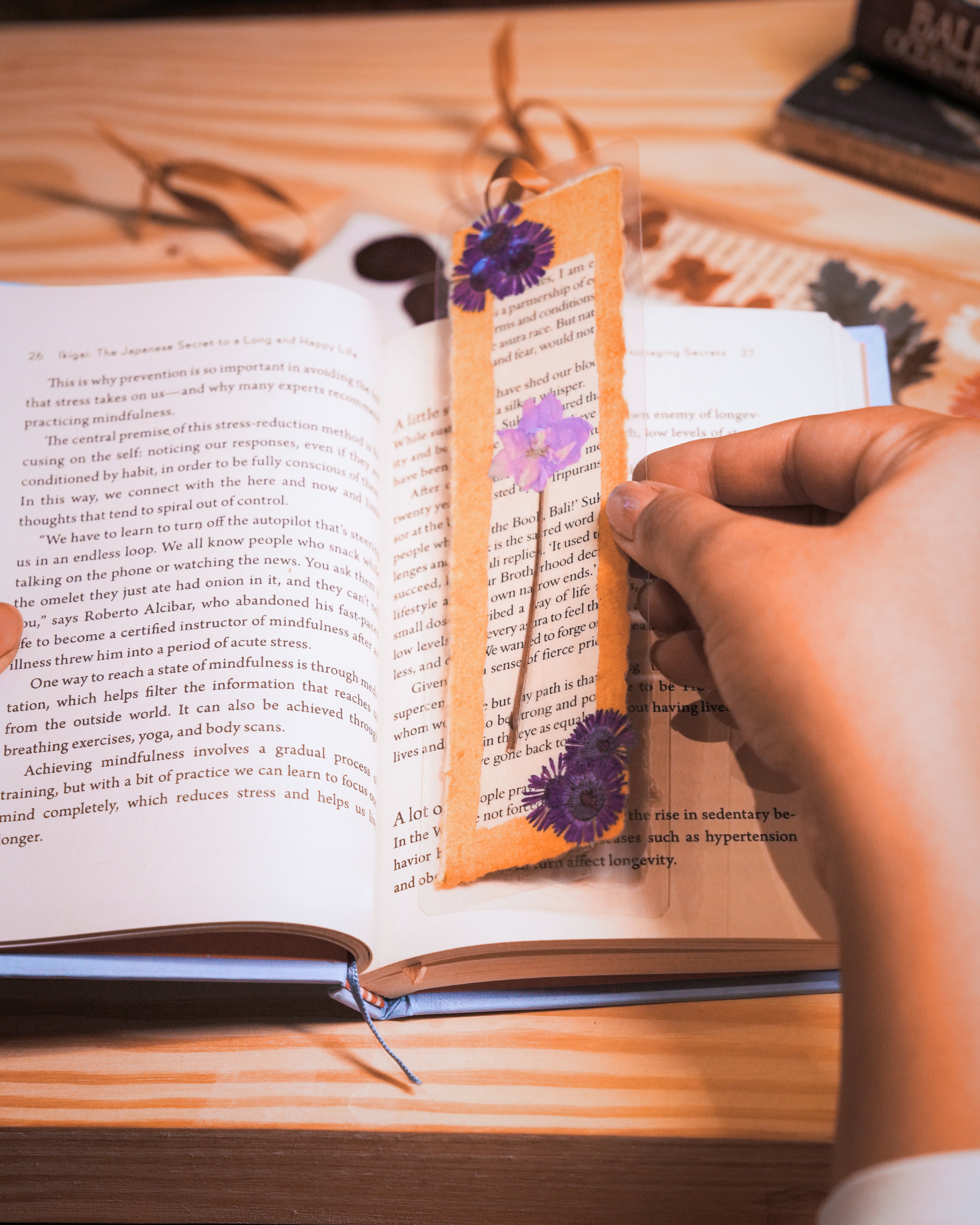 Purple Aster Bookmark – Handmade Pressed Flower Bookmark