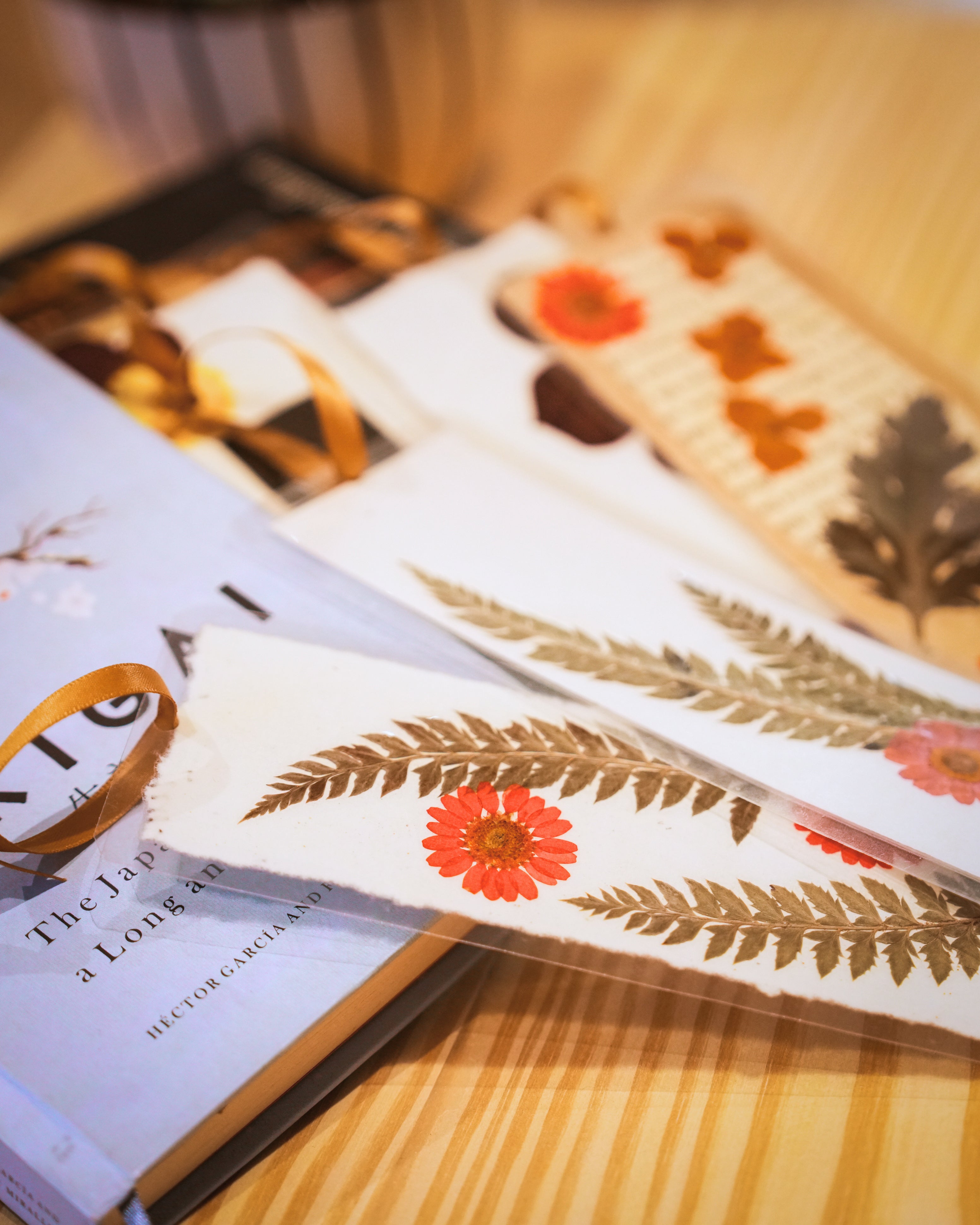 Handmade Pressed Flower Bookmark – Set of 3 (Assorted Florals)