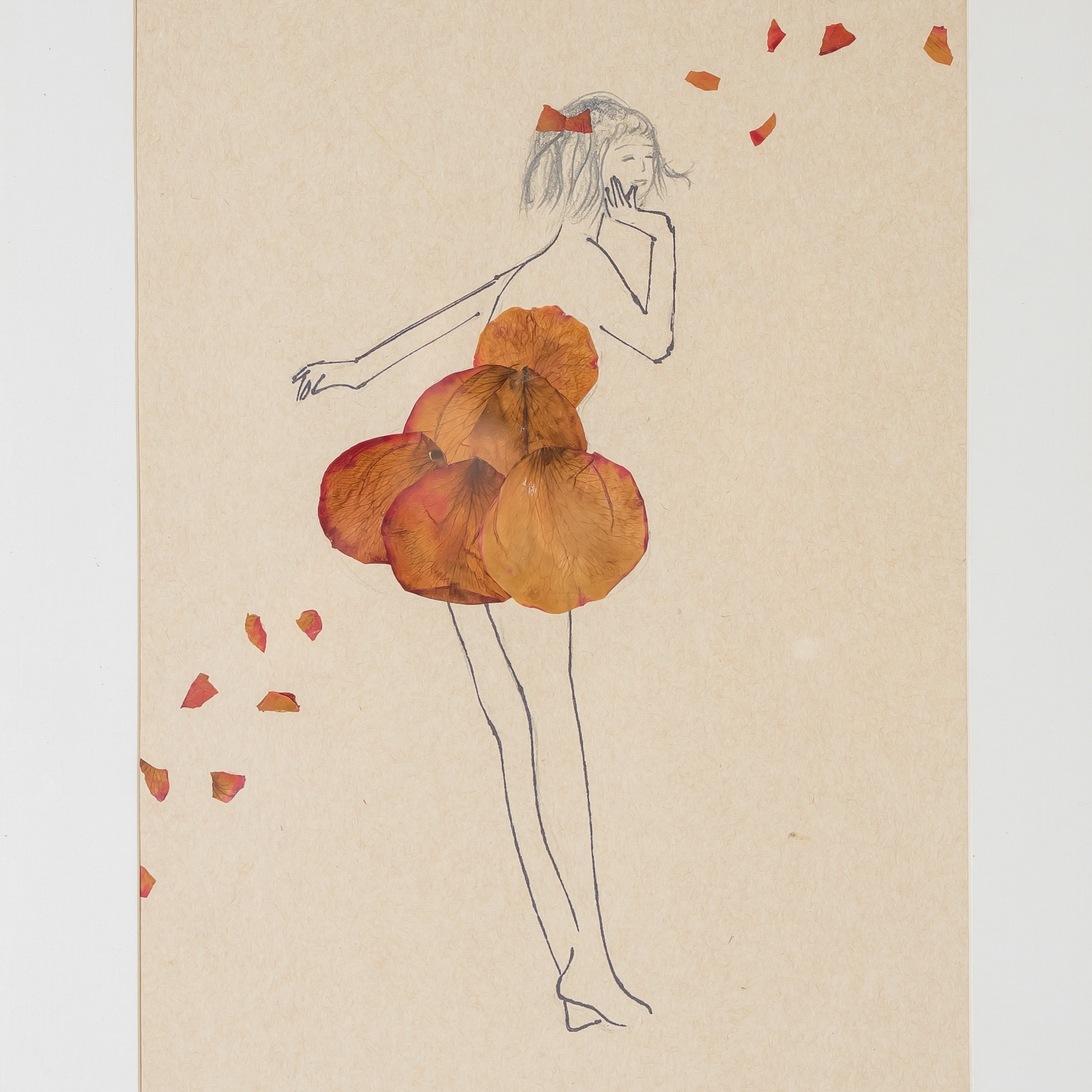 Pressed Rose Pinewood Frame with Dancing Girl Motif
