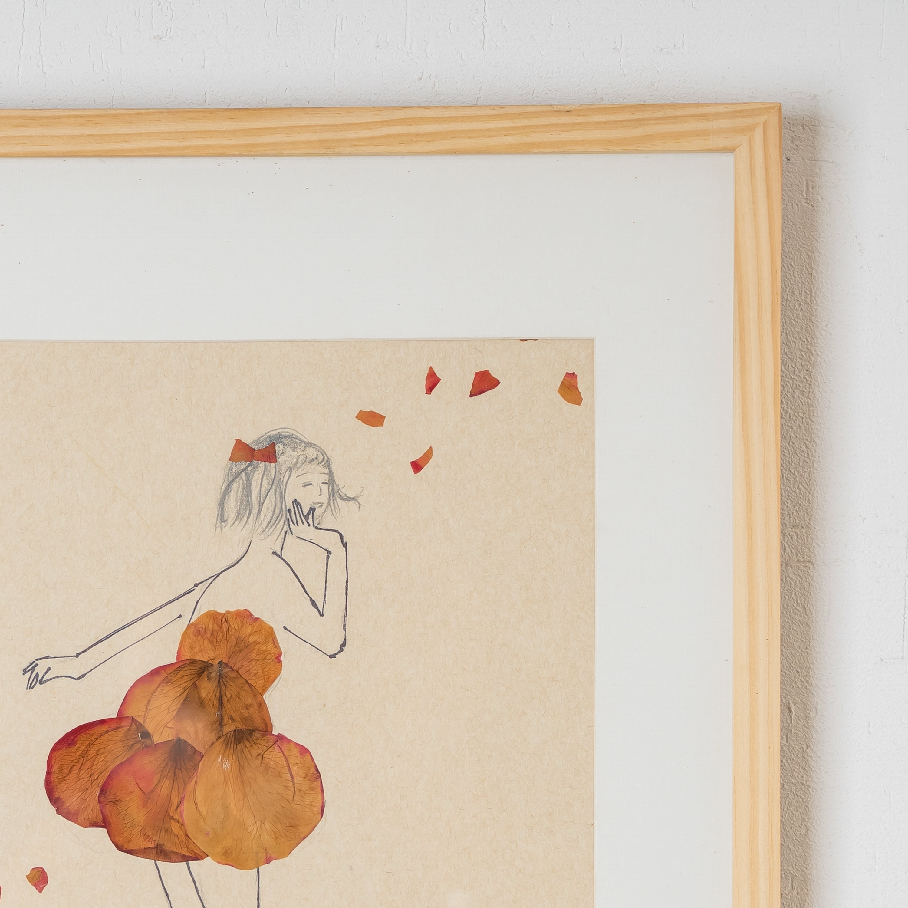 Pressed Rose Pinewood Frame with Dancing Girl Motif