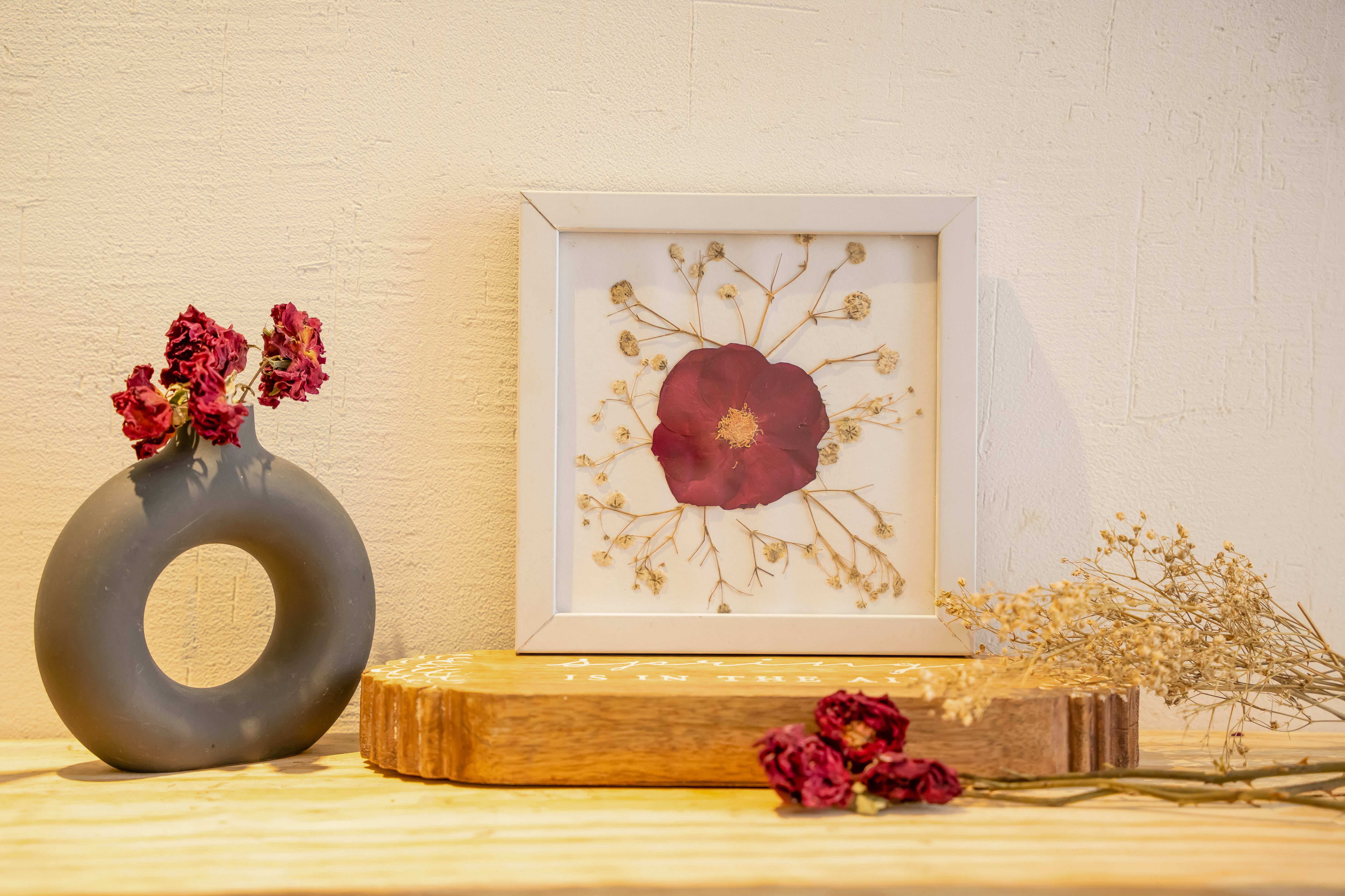 Rose Pressed Flower Frame – Handmade Romantic Gift for Her & Him