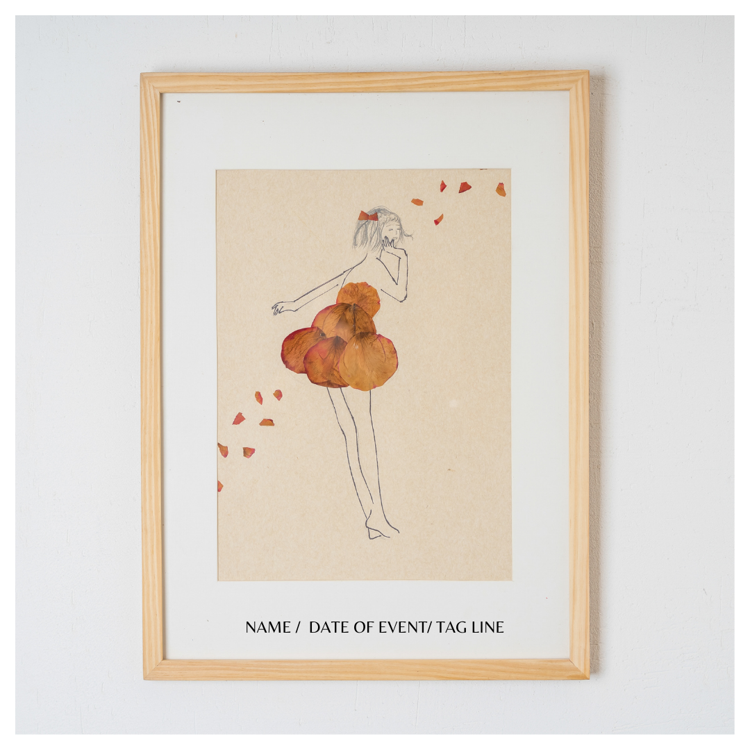Pressed Rose Pinewood Frame with Dancing Girl Motif