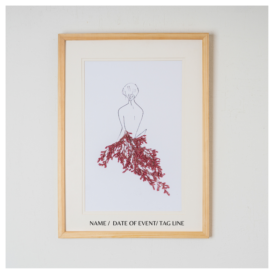 Girl in Dried Flower Pressed Art Frame – Artistic Botanical Wall Décor & Gift