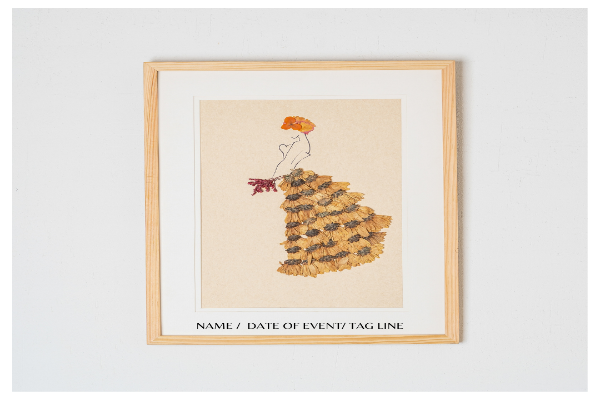 Chrysanthemum Girl Pressed Flower Frame – Handmade Botanical Art for Unique Gifting