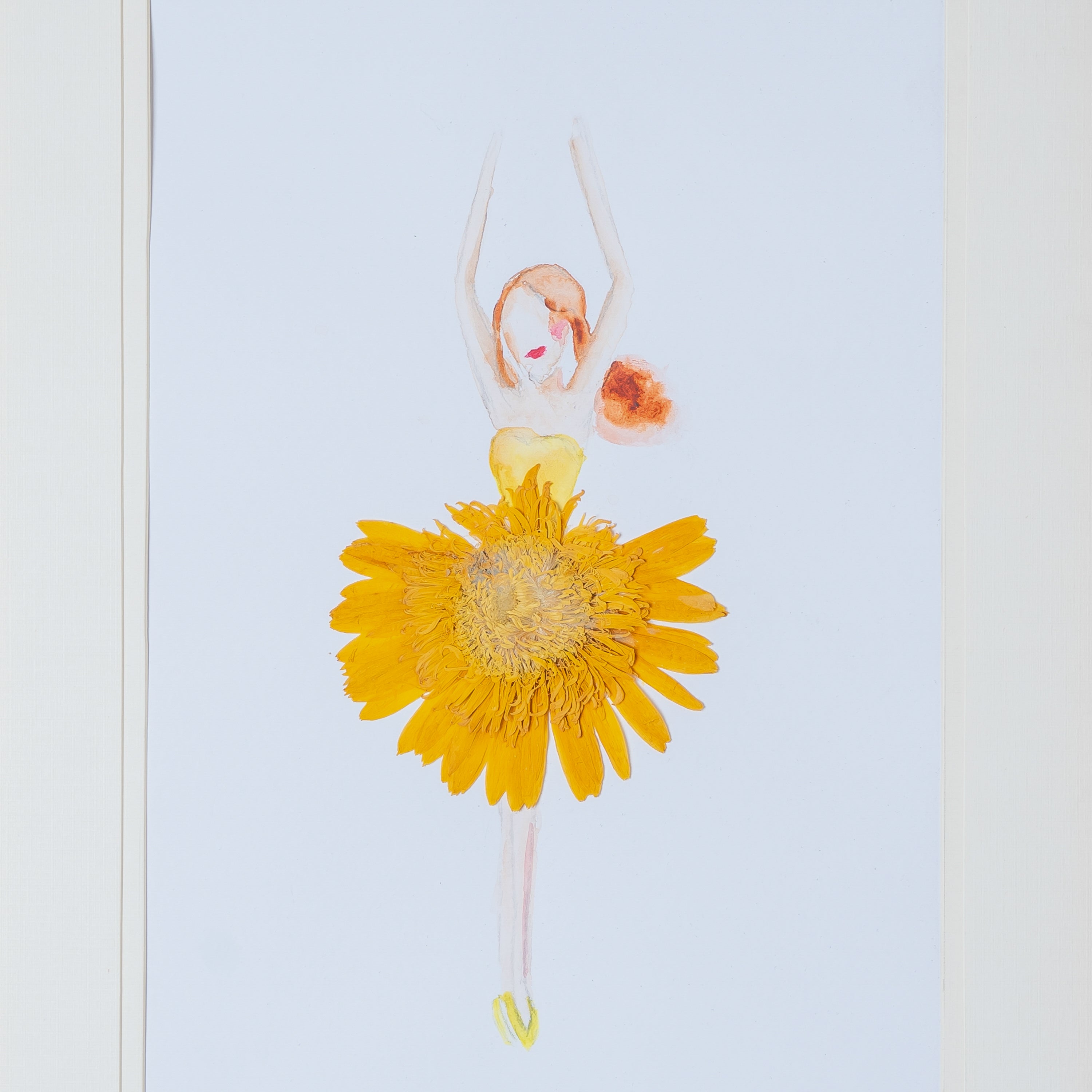 Dancing Girl Pressed Gerbera Frame – Handmade Botanical Wall Art & Unique Gift