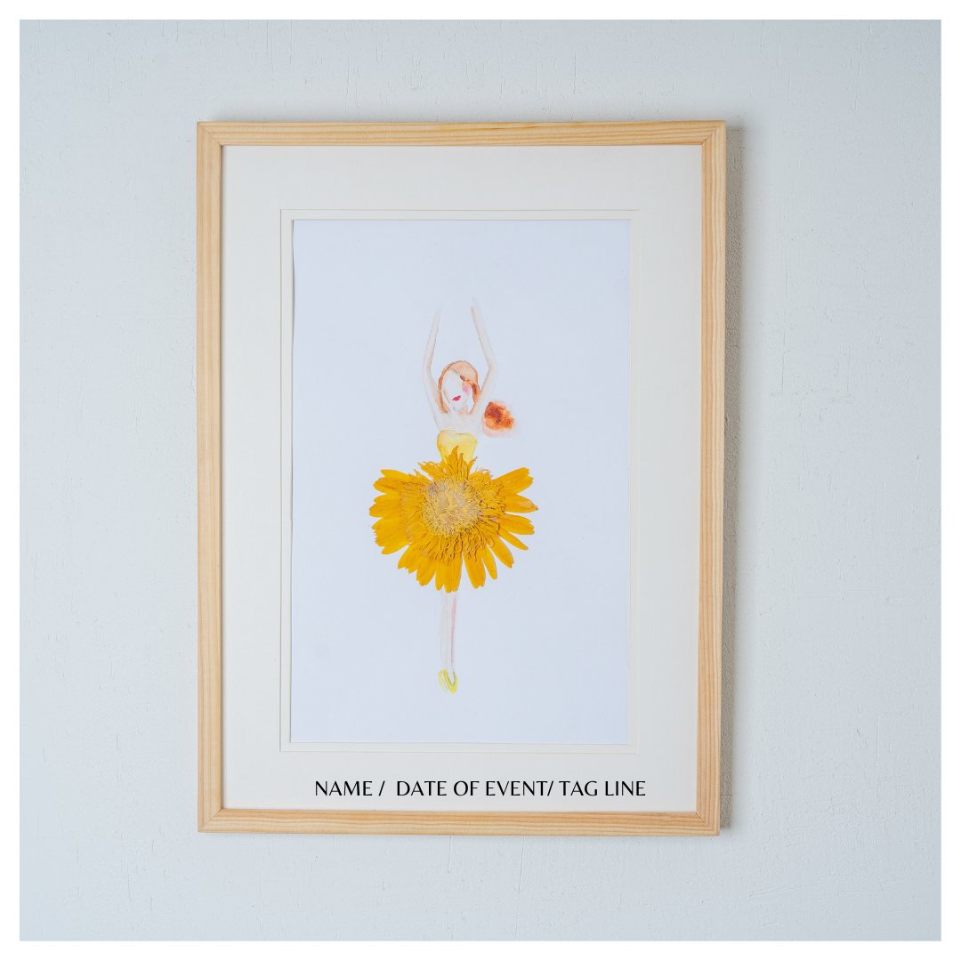 Dancing Girl Pressed Gerbera Frame – Handmade Botanical Wall Art & Unique Gift