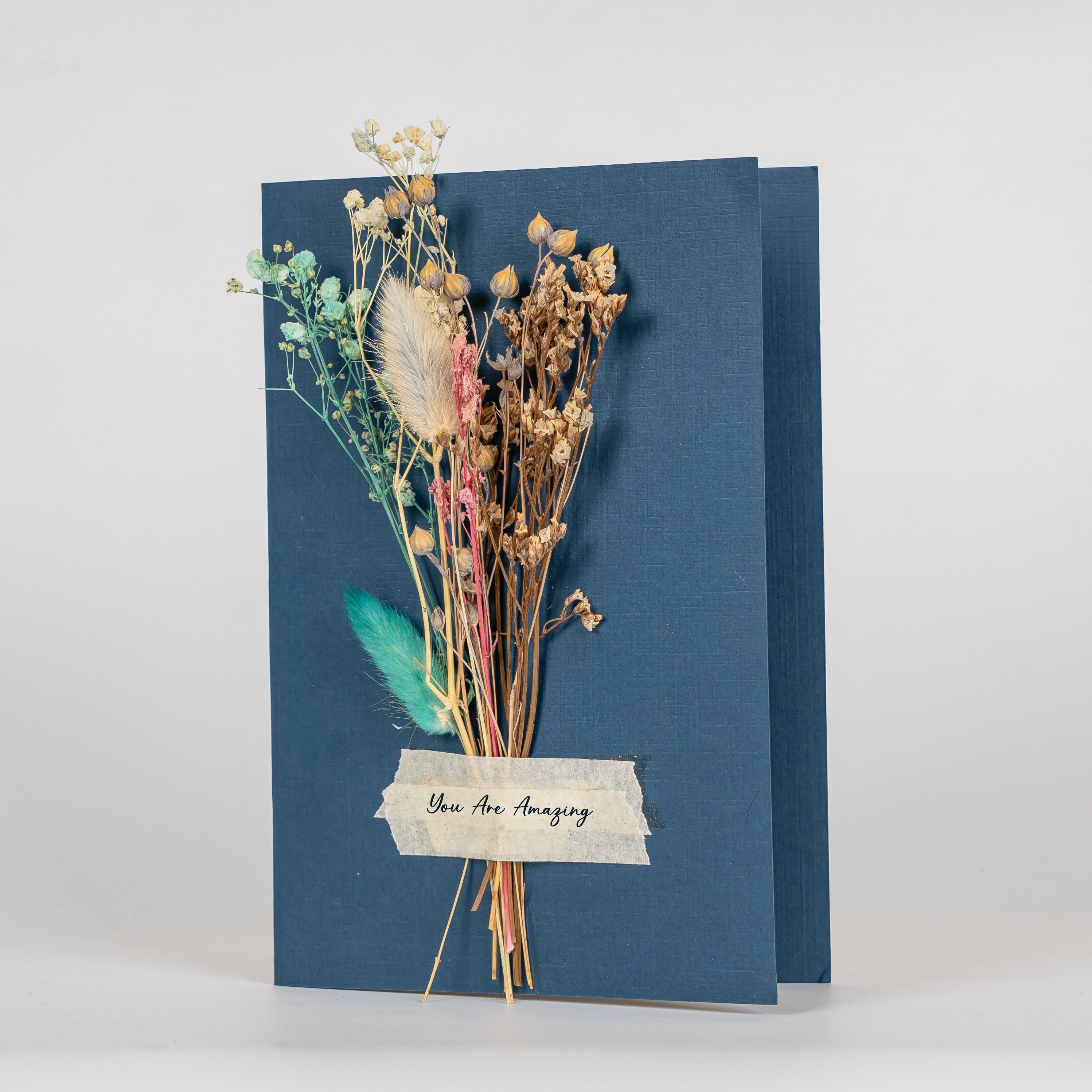 Handmade Pressed Floral Greeting Card – Botanical Thank You Card for Special Occasions