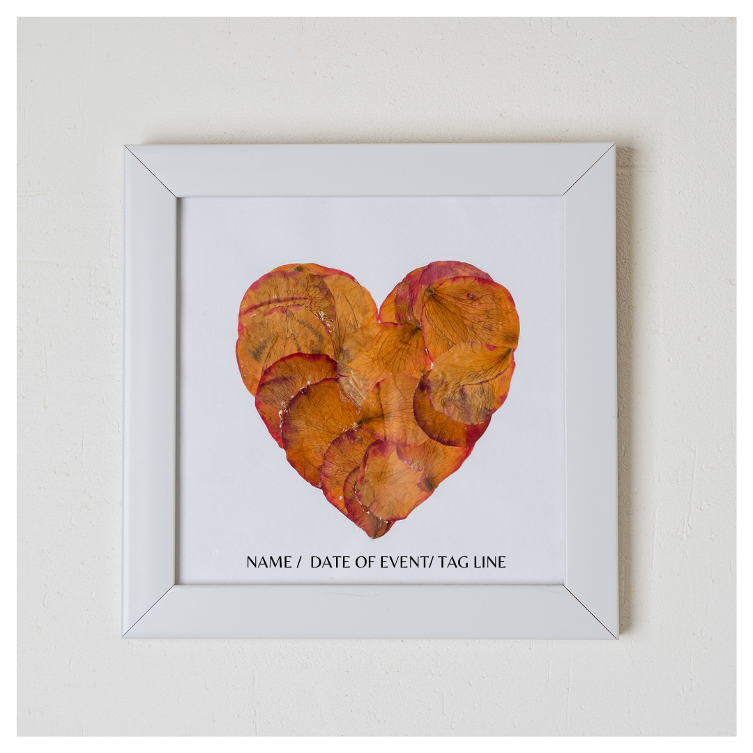 Heart-Shaped Rose Petal Pressed Flower Frame – Keepsake Gift for Valentine’s, Weddings & Mother’s Day