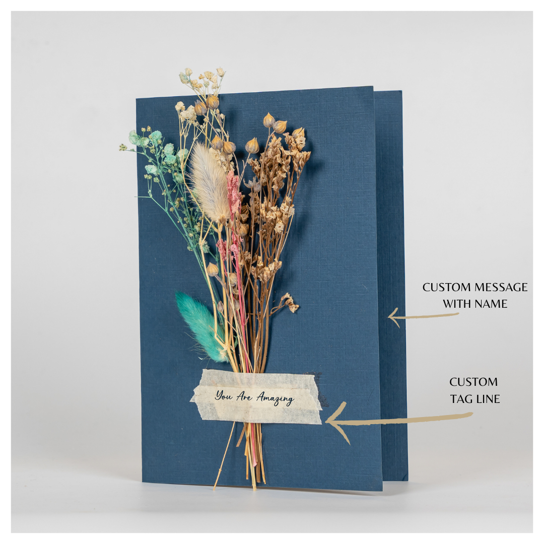 Handmade Pressed Floral Greeting Card – Botanical Thank You Card for Special Occasions