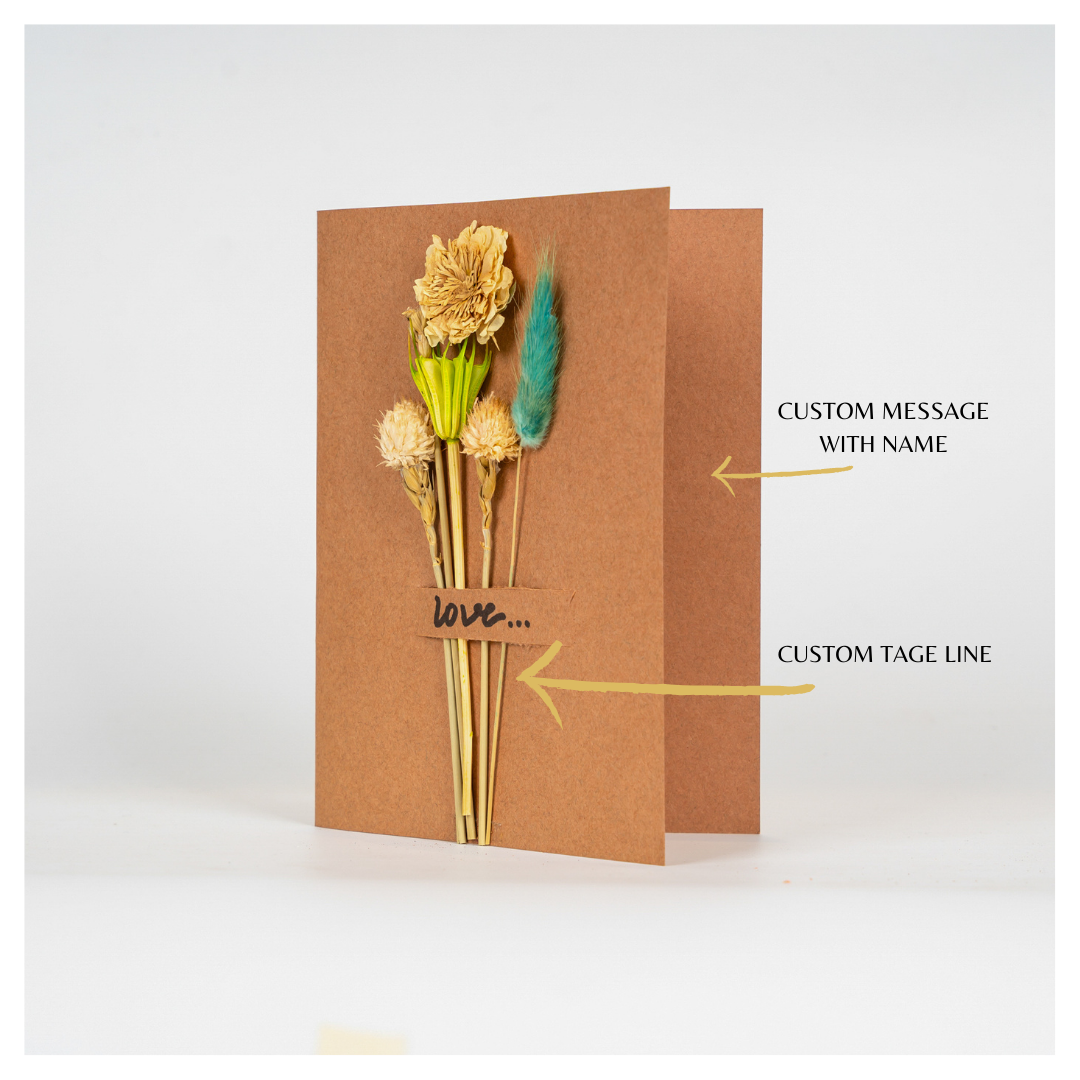 Pressed Floral Greeting Card – Handmade Botanical Thank You Card for Weddings & Birthdays