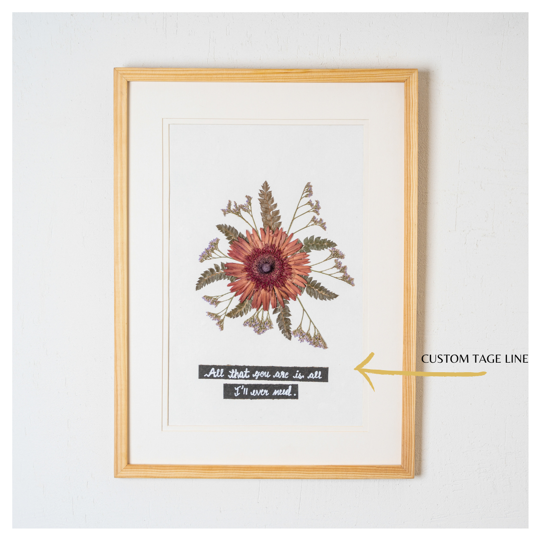 Gerbera Pressed Flower Frame – Handmade Floral Wall Art for Home & Special Gifts