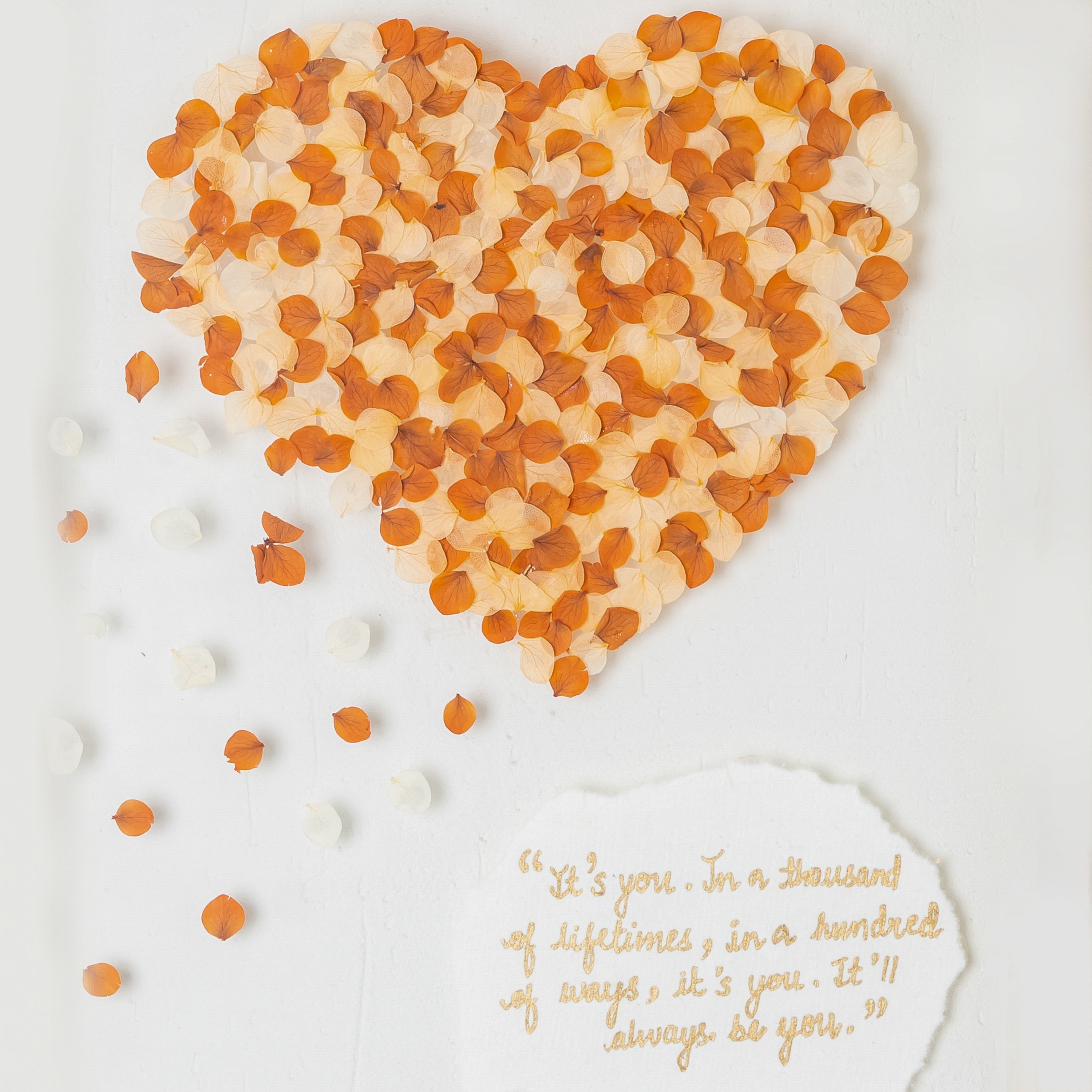 Heart-Shaped Hydrangea Pressed Flower Frame – Romantic Botanical Wall Décor