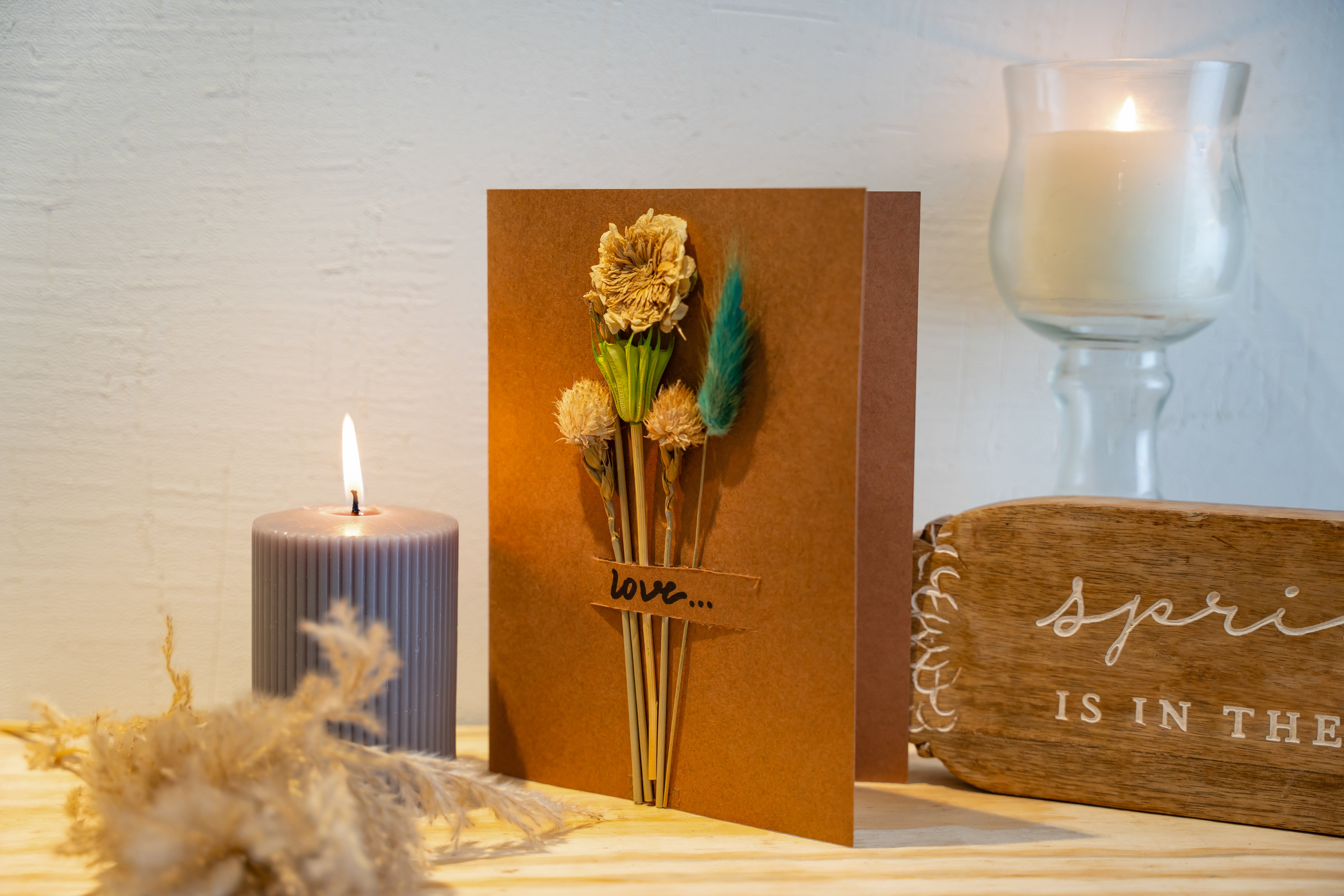 Pressed Floral Greeting Card – Handmade Botanical Thank You Card for Weddings & Birthdays