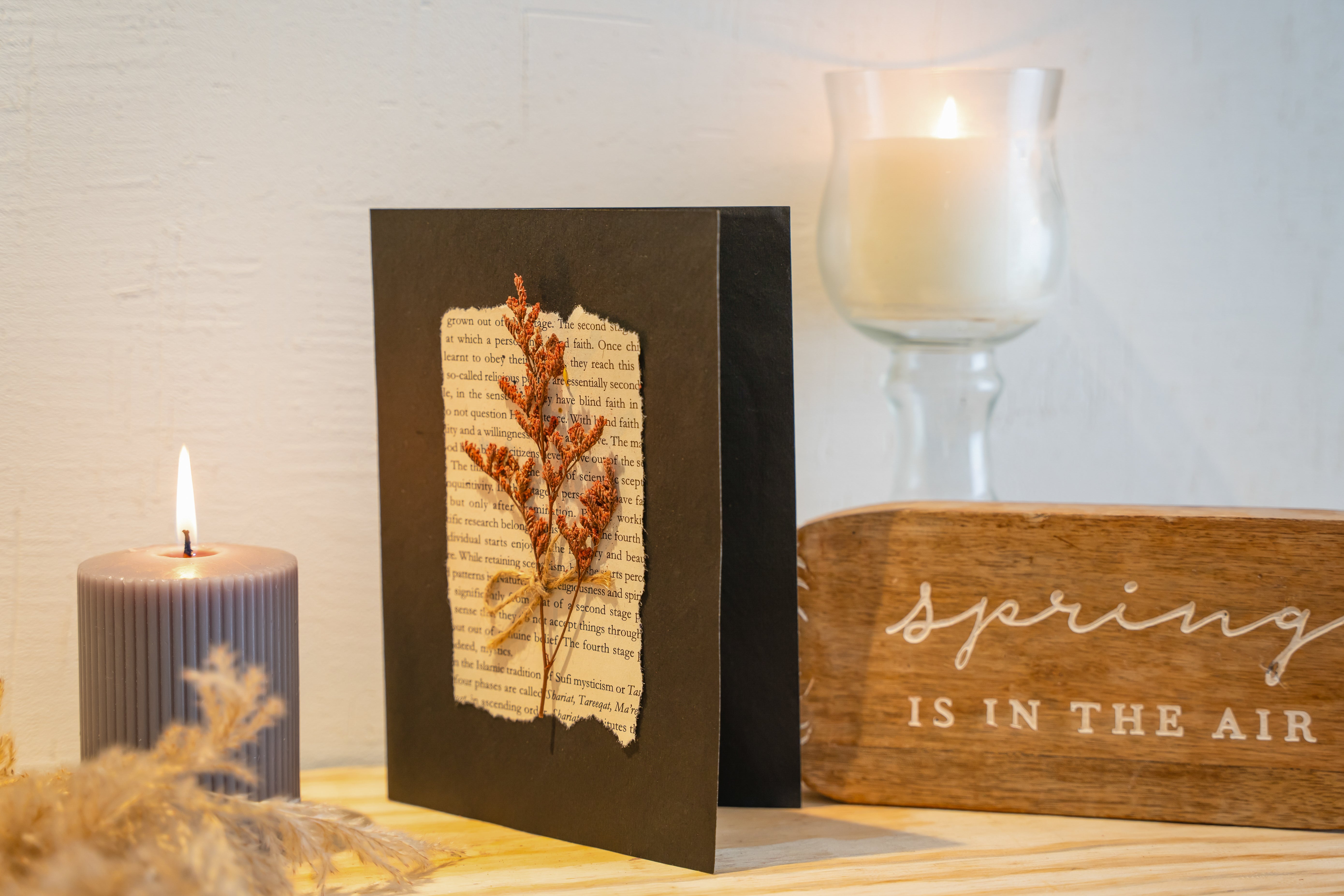 Pressed Floral Handmade Greeting Card – Custom Message & Occasion Ready