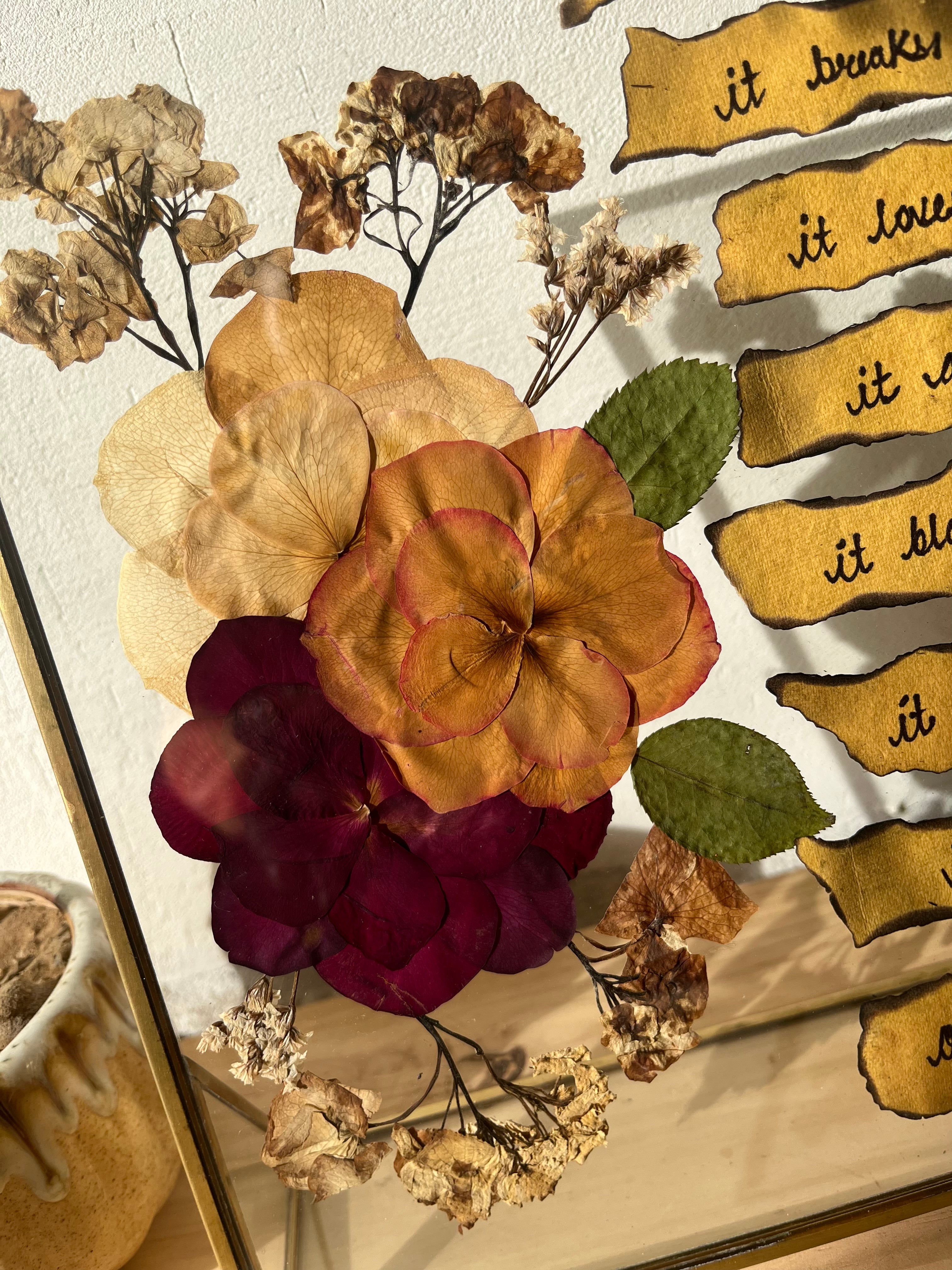 Unique Couple Gift Pressed Flower Frame – With Custom note for Valentine’s & Anniversaries