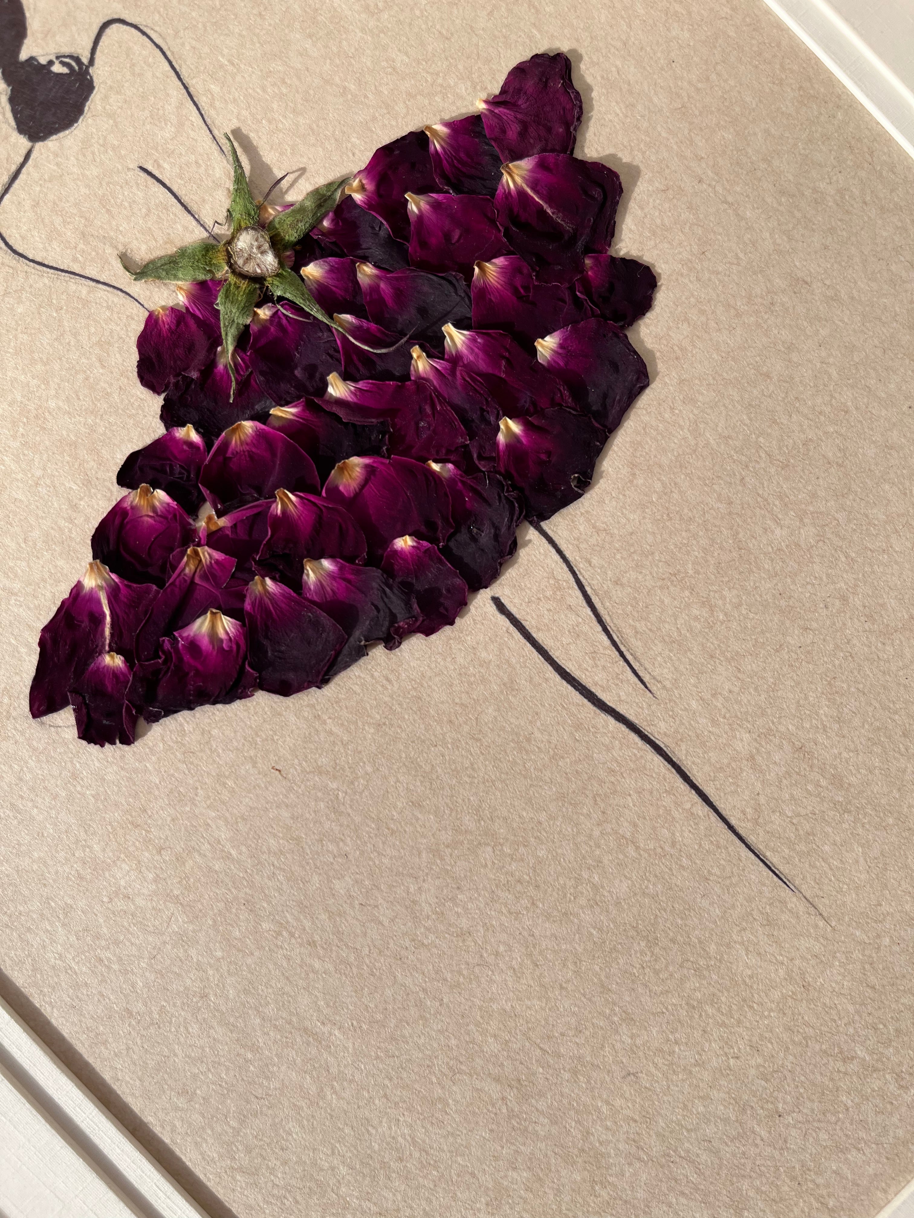 Dancing Girl Pressed Rose Petal Frame – Handmade Botanical Wall Art & Unique Gift