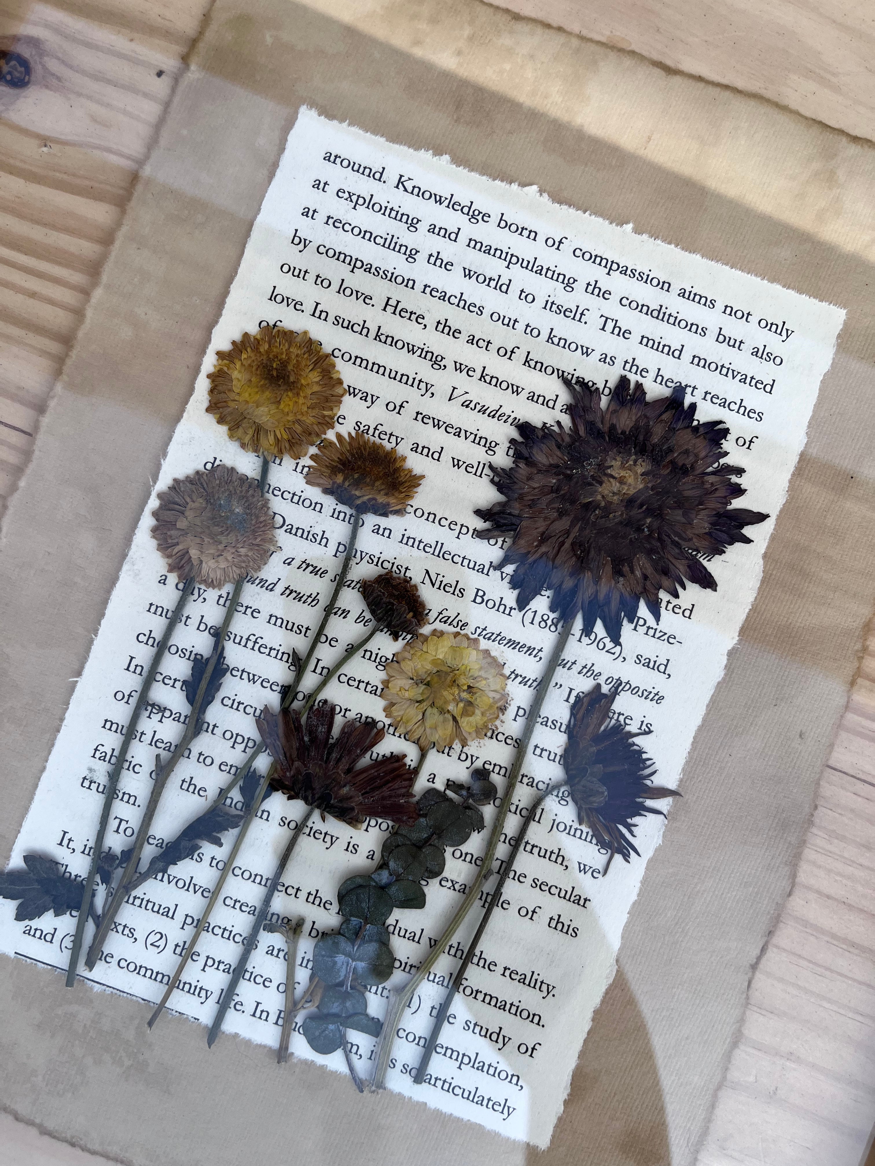 Dried Pressed Floral Frame – Handmade Botanical Wall Décor Gift